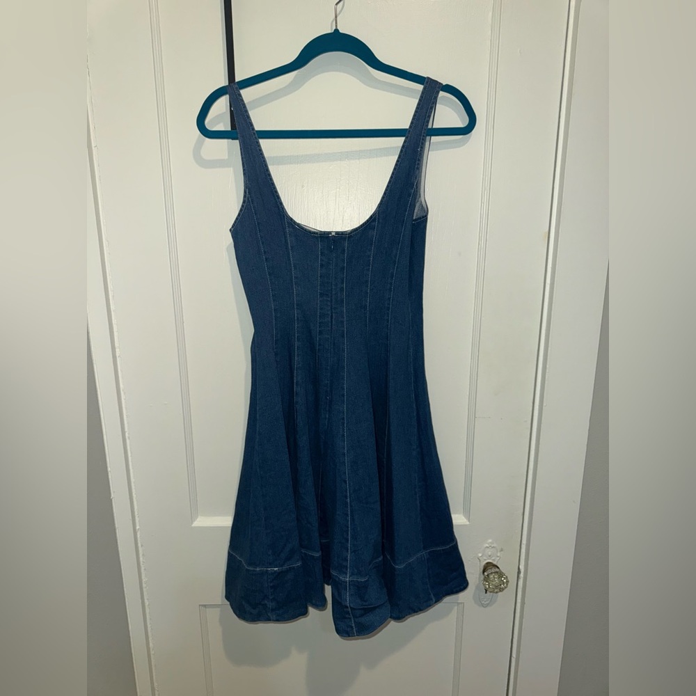 STAUD Denim Wells Mini Dress